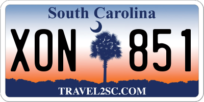 SC license plate XON851