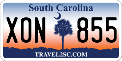 SC license plate XON855