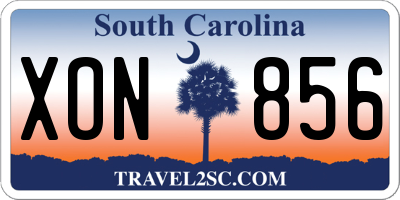 SC license plate XON856