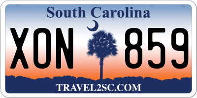 SC license plate XON859
