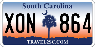 SC license plate XON864