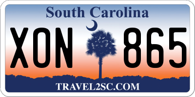 SC license plate XON865