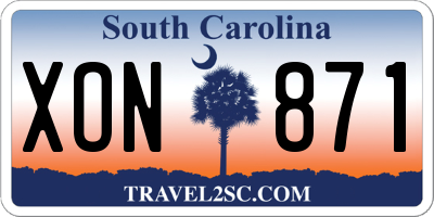 SC license plate XON871