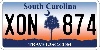 SC license plate XON874
