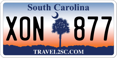SC license plate XON877