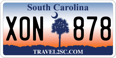 SC license plate XON878
