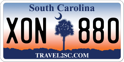 SC license plate XON880