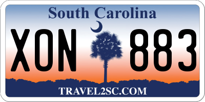 SC license plate XON883