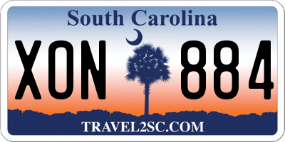 SC license plate XON884
