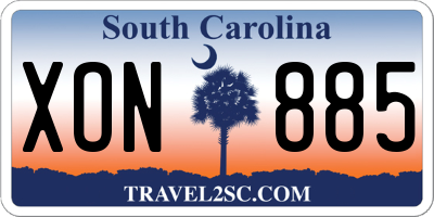 SC license plate XON885