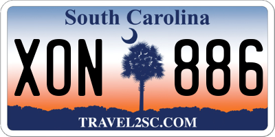 SC license plate XON886