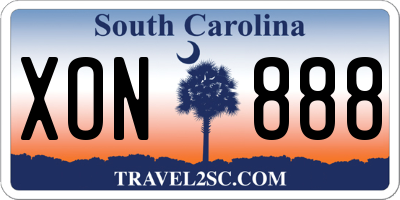 SC license plate XON888