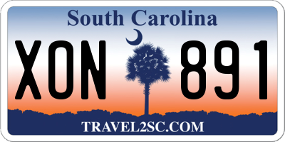 SC license plate XON891
