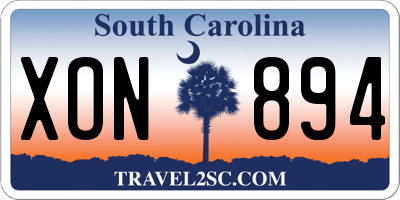 SC license plate XON894