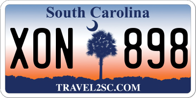 SC license plate XON898