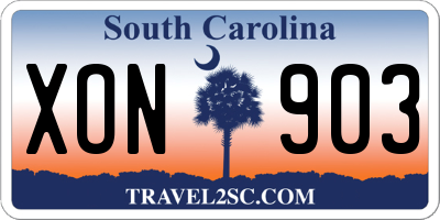 SC license plate XON903
