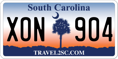 SC license plate XON904