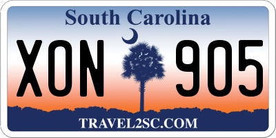 SC license plate XON905