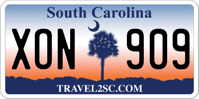 SC license plate XON909