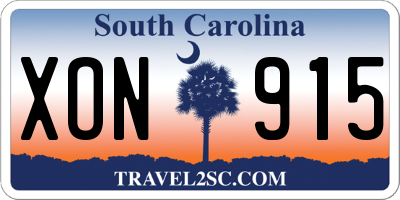 SC license plate XON915