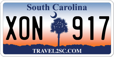SC license plate XON917