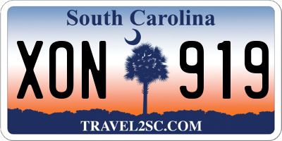SC license plate XON919