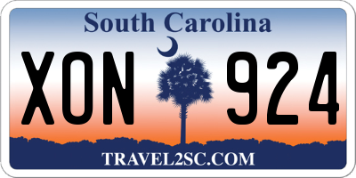 SC license plate XON924