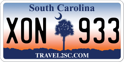 SC license plate XON933