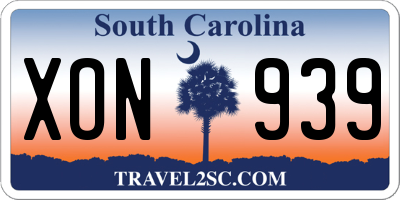 SC license plate XON939