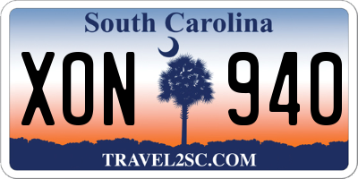 SC license plate XON940
