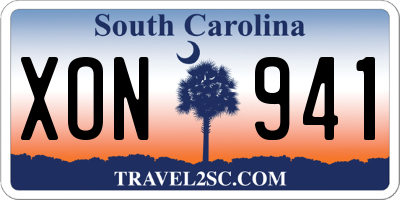 SC license plate XON941