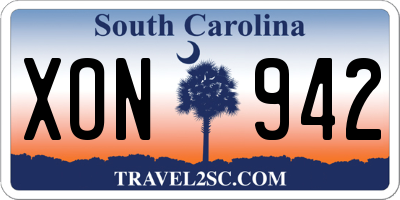 SC license plate XON942