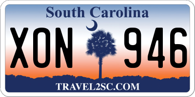 SC license plate XON946