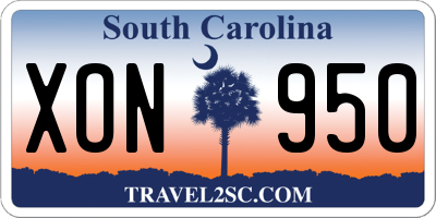 SC license plate XON950