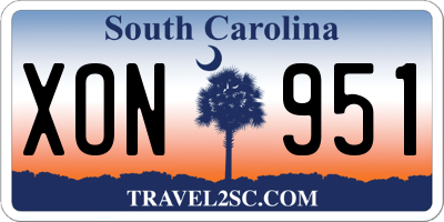 SC license plate XON951