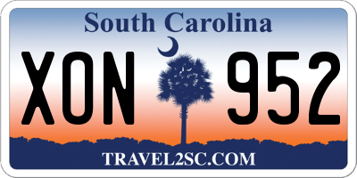 SC license plate XON952