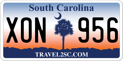 SC license plate XON956