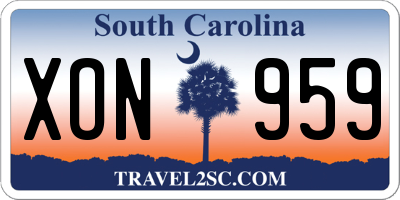 SC license plate XON959