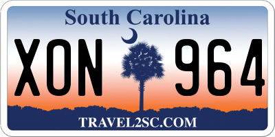 SC license plate XON964