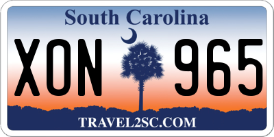 SC license plate XON965
