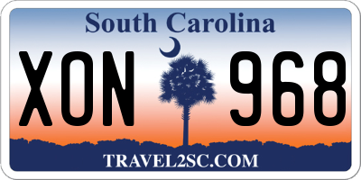 SC license plate XON968