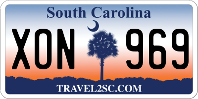 SC license plate XON969