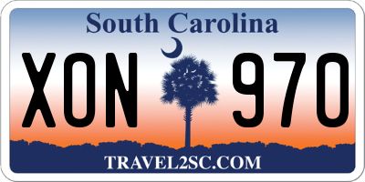 SC license plate XON970