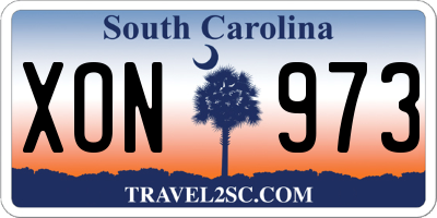 SC license plate XON973