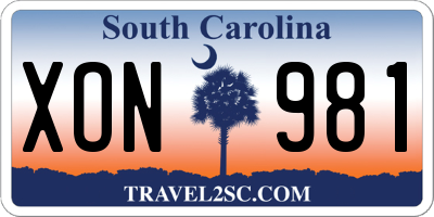 SC license plate XON981