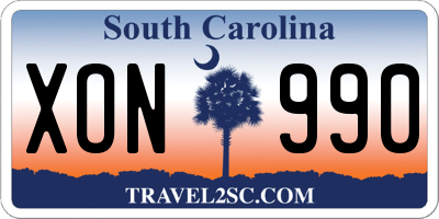 SC license plate XON990