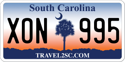 SC license plate XON995