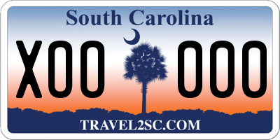 SC license plate XOO000