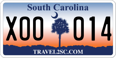 SC license plate XOO014