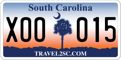 SC license plate XOO015